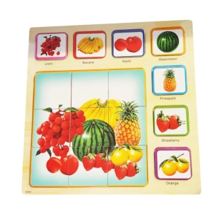 Dřevěné puzzle ovoce, učíme se Anglicky ovoce