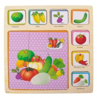 Dřevěné puzzle zelenina, učíme se Anglicky zeleninu